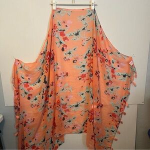 Candies peach large scarf with tassels at each end 42“ x 69”